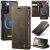CaseMe Samsung Galaxy S22 2-in-1 Magnetic Wallet Case – Wireless Charging & RFID Blocking Coffee