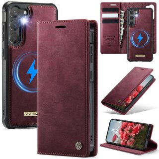 CaseMe Samsung Galaxy S23 2-in-1 Magnetic Wallet Case – Wireless Charging & RFID Blocking Red