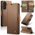 CaseMe Samsung Galaxy A27 Wallet RFID Blocking Magnetic Buckle Case Brown