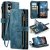 CaseMe Samsung Galaxy S25 Edge Wallet kickstand Case with Wrist Strap Blue