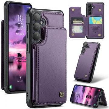 CaseMe Samsung Galaxy S26 RFID Blocking Card Holder Case with Kickstand Purple