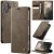 CaseMe iPhone 16 Plus Magnetic Wallet Case with RFID Blocking Coffee