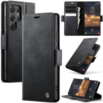 CaseMe Samsung Galaxy S22 Ultra Magnetic Wallet Case with RFID Blocking Black