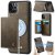 CaseMe iPhone 11 Pro 2-in-1 Detachable Magnetic Wallet Case with RFID Blocking, Card Holder & Wireless Charging Compatible - Coffee