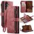 CaseMe Samsung Galaxy A57 Wallet kickstand Case with Wrist Strap Red