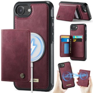 CaseMe iPhone 17e 2-in-1 Detachable Magnetic Wallet Case with RFID Blocking, Card Holder & MagSafe Compatible - Red