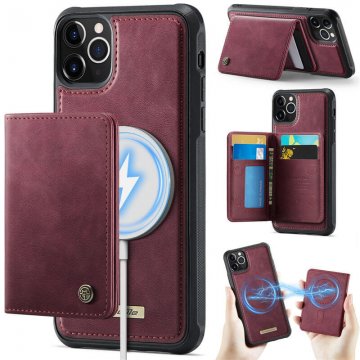 CaseMe iPhone 11 Pro Max 2-in-1 Detachable Magnetic Wallet Case with RFID Blocking, Card Holder & Wireless Charging Compatible - Red