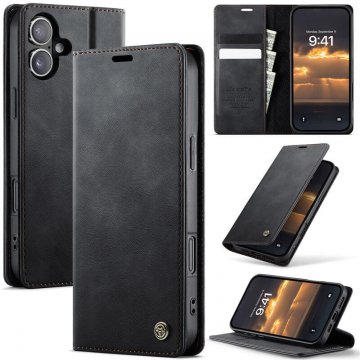 CaseMe iPhone 17 Magnetic Wallet Case with RFID Blocking Black