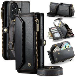 CaseMe Samsung Galaxy A37 Wallet RFID Blocking Crossbody Phone Case Black