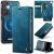 CaseMe Samsung Galaxy S25 2-in-1 Magnetic Wallet Case – Wireless Charging & RFID Blocking Blue