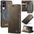CaseMe Samsung Galaxy S25 Edge 2-in-1 Magnetic Wallet Case – Wireless Charging & RFID Blocking Coffee