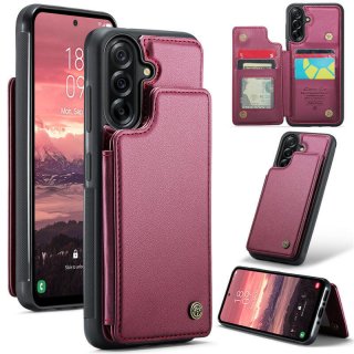 CaseMe Samsung Galaxy A36 5G RFID Blocking Card Holder Kickstand Case Red