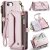 CaseMe iPhone 17e RFID Wallet Crossbody Case with Wireless Charging Pink