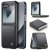 CaseMe Samsung Galaxy Z Flip7 FE Litchi Skin PU Leather Case Black