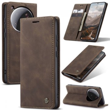 CaseMe Xiaomi 15 Ultra Wallet Magnetic Suede Leather Case Coffee
