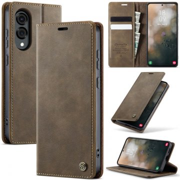 CaseMe Samsung Galaxy S25 Edge Magnetic Wallet Case with RFID Blocking Coffee