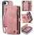 CaseMe iPhone 17e Wallet Magnetic Case with Wrist Strap Pink