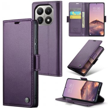 CaseMe Xiaomi 15T Wallet RFID Blocking Magnetic Buckle Case Purple