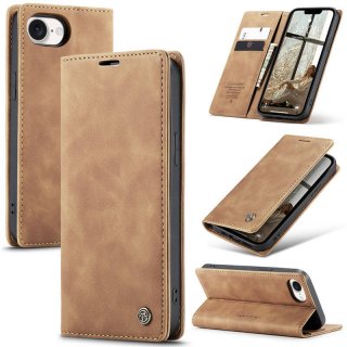 CaseMe iPhone 17e Wallet Magnetic Suede Leather Case Brown