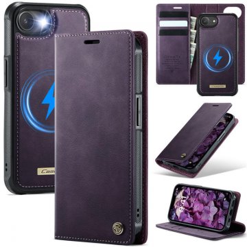 CaseMe iPhone 17e 2-in-1 Magnetic Wallet Case – Wireless Charging & RFID Blocking Purple
