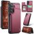 CaseMe Samsung Galaxy S26 RFID Blocking Card Holder Case with Kickstand Red