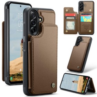 CaseMe Samsung Galaxy A56 5G RFID Blocking Card Holder Kickstand Case Brown