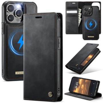 CaseMe iPhone 14 Pro Max 2-in-1 Magnetic Wallet Case – Wireless Charging & RFID Blocking Black