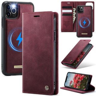 CaseMe iPhone 12 Pro Max 2-in-1 Magnetic Wallet Case – Wireless Charging & RFID Blocking Red