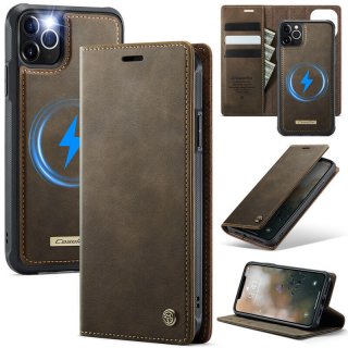 CaseMe iPhone 12 Pro Max 2-in-1 Magnetic Wallet Case – Wireless Charging & RFID Blocking Coffee