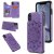 iPhone XS Max Embossed Wallet Magnetic Stand Case Purple