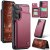 CaseMe Samsung Galaxy S26 Plus RFID Blocking Card Holder Case with Kickstand Red