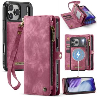 CaseMe iPhone 17 Pro 2-in-1 Magnetic Wallet Case with MagSafe & RFID Blocking Red