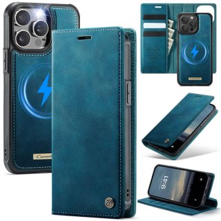 CaseMe iPhone 13 Pro 2-in-1 Magnetic Wallet Case – Wireless Charging & RFID Blocking Blue