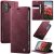 CaseMe iPhone 16 Plus Magnetic Wallet Case with RFID Blocking Red