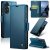 CaseMe Samsung Galaxy A57 Wallet RFID Blocking Magnetic Buckle Case Blue