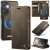 CaseMe Samsung Galaxy S25 2-in-1 Magnetic Wallet Case – Wireless Charging & RFID Blocking Coffee