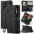 CaseMe Samsung Galaxy S26 Ultra Wallet Kickstand Case with Wrist Strap Black