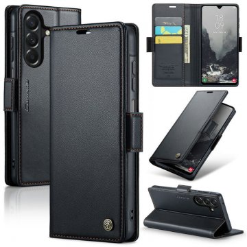 CaseMe Samsung Galaxy A27 Wallet RFID Blocking Magnetic Buckle Case Black