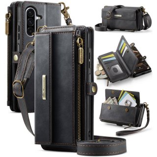 CaseMe Samsung Galaxy A17 Crossbody Wallet Case with RFID Blocking Black