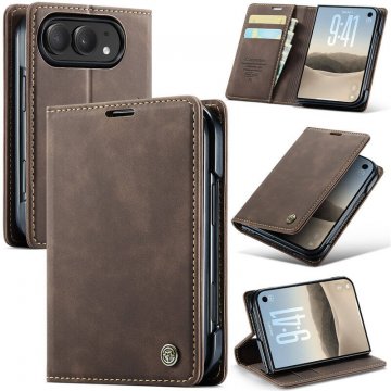 CaseMe iPhone Duo Wallet Case with 2 Card Slots, Cash Pocket & Kickstand Coffee