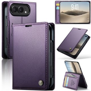 CaseMe iPhone Duo Wallet Case with 2 Card Slots, RFID Blocking & Wireless Charging Purple