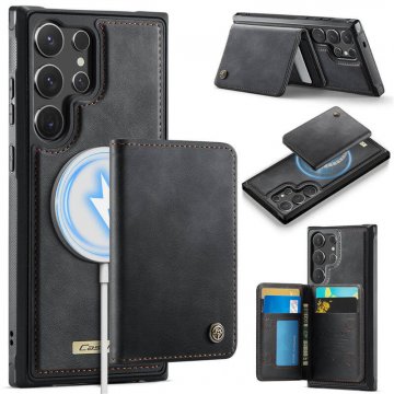 CaseMe Samsung Galaxy S24 Ultra Detachable Magnetic Wallet Case with RFID Blocking & Wireless Charging - Black
