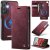 CaseMe Samsung Galaxy S25 2-in-1 Magnetic Wallet Case – Wireless Charging & RFID Blocking Red