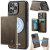 CaseMe iPhone 14 Pro 2-in-1 Detachable Magnetic Wallet Case with RFID Blocking, Card Holder & MagSafe Compatible - Coffee