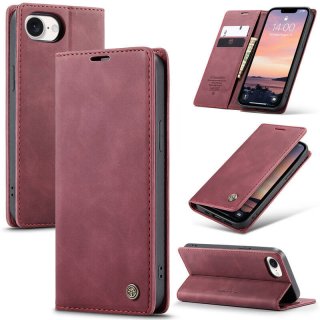 CaseMe iPhone 17e Wallet Magnetic Suede Leather Case Red