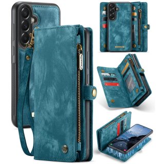 CaseMe Samsung Galaxy A57 2-in-1 Magnetic Wallet Case with Wrist Strap Blue