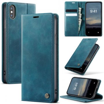 CaseMe iPhone X/XS Magnetic Wallet Case with RFID Blocking Blue