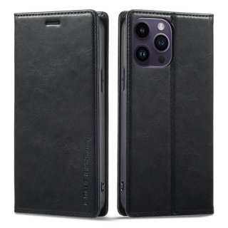 LC.IMEEKE Wallet RFID Blocking Kickstand Phone Case Black