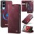 CaseMe Samsung Galaxy S25 Edge 2-in-1 Magnetic Wallet Case – Wireless Charging & RFID Blocking Red