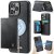 CaseMe iPhone 14 Pro 2-in-1 Detachable Magnetic Wallet Case with RFID Blocking, Card Holder & MagSafe Compatible - Black